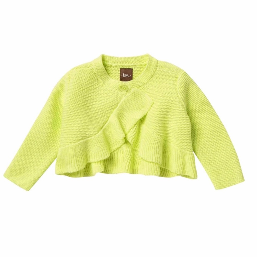 Tea Collection Ruffled Baby Sweater Cardigan 9-12